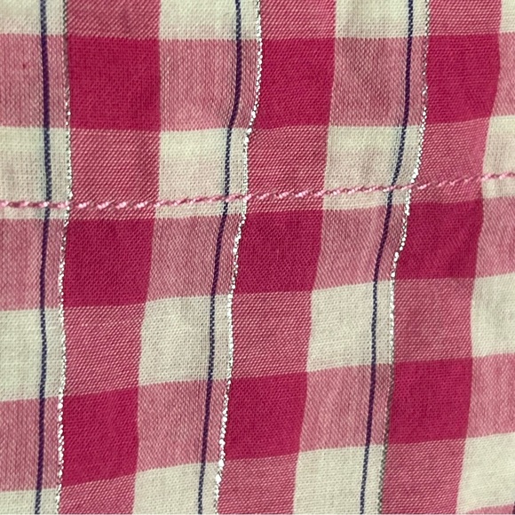 Anthropologie Pilcro Deb Gingham Buttondown Shirt Size XS Pink Blue Ombré preppy - Picture 11 of 14